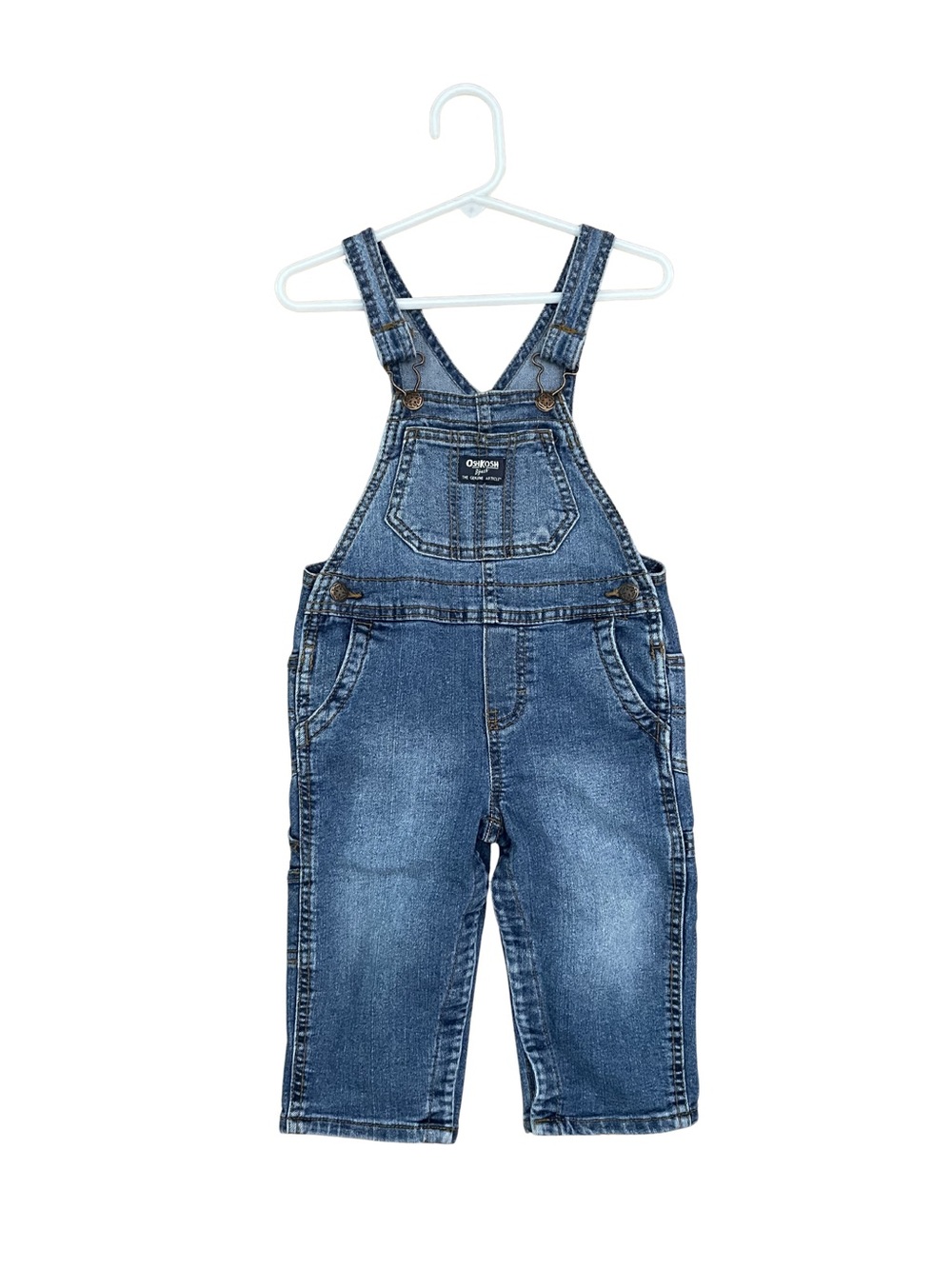 OshKosh Denim Toddler Overalls | Classic Adjustable Jean Overalls with Snap Legs